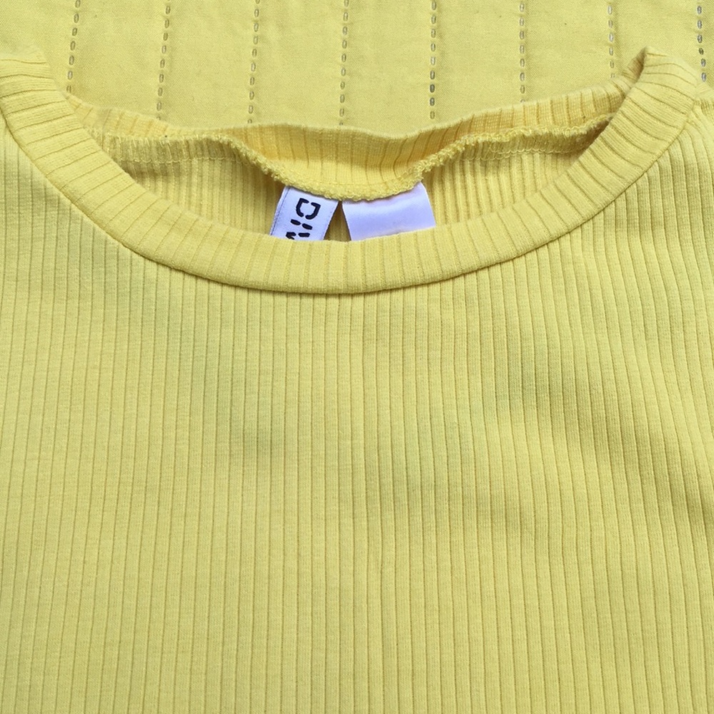 Girls Yellow Ribbed Top - Picture 2 of 3